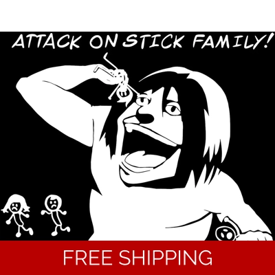 Attack on Titan, attack on stick family Anime Die Cut Vinyl Decal sticker Attack on Titan, attack on stick family Anime Die Cut Vinyl Decal sticker